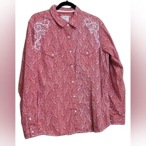 Panhandle Rough Stock Paisley Pearl Snap Shirt XL
